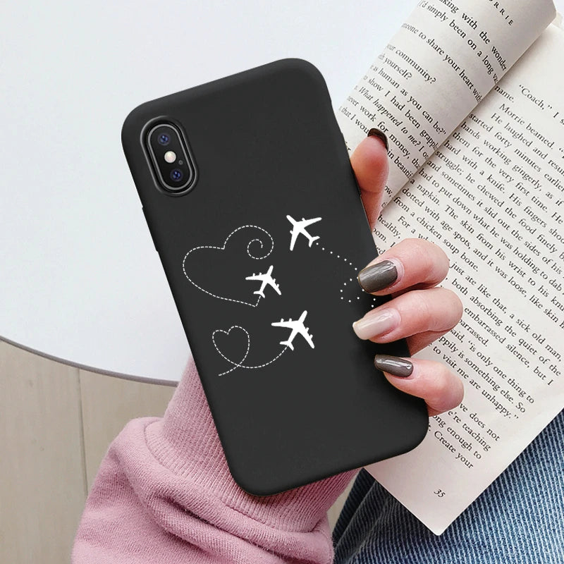 Flowers Funda For iphone X XS MAX XR Capa iphoneX XSMAX Phone Case Soft Silicone Cute Cat Bear Back Cover For iphoneXR Bumper