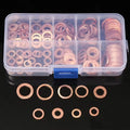 100PCS Copper Washer Gasket Nut And Bolt Set Flat Ring Seal Assortment Kit With Box M4/M5/M6/M8/M10/M12/M14 For Sump Plugs