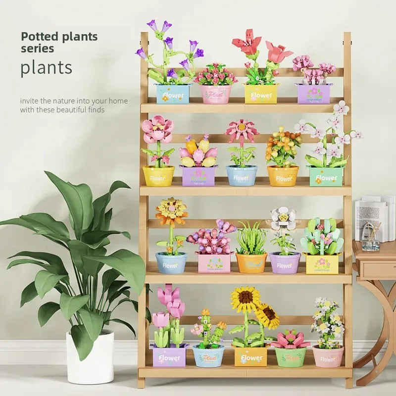 Bouquet Flower Mini Diy Building Block Toys for Children Bricks Blocks for Adults Constructor Micro Bricks Construction Set Gift