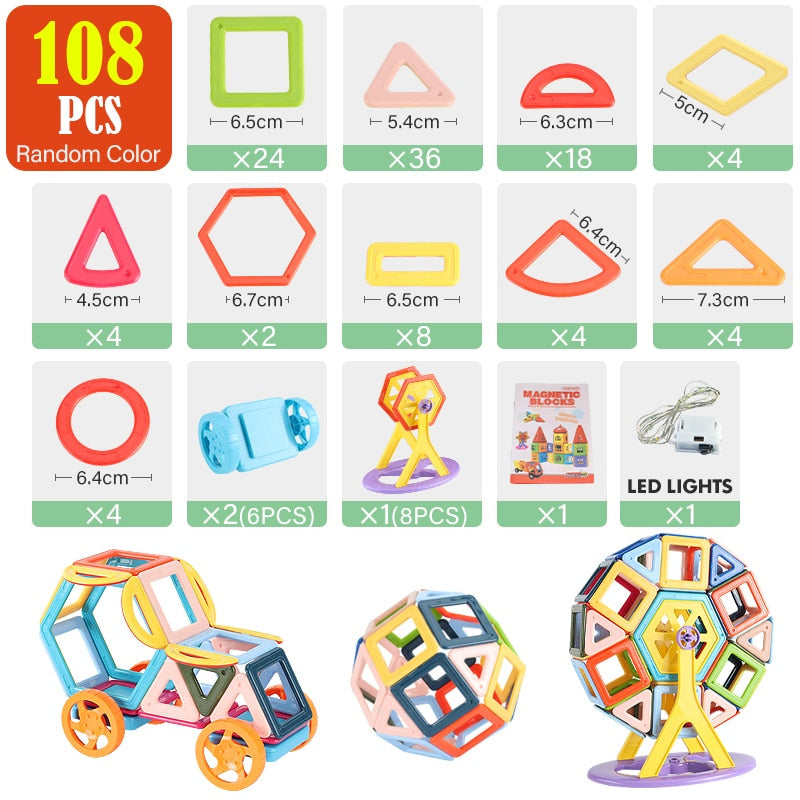 Magnetic Construction Kit with up to 377 pieces