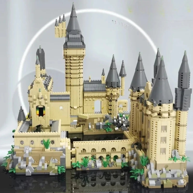 New Magic Castle Micro Building  Blocks Light Up Street View Architecture Creative MOC Model Kit  Kids Christmas Birthday Gifts