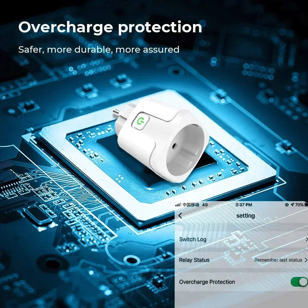 Zigbee or WiFi Smart Plug 16A/20A EU Smart Socket With Power Monitoring Timing Function Voice Control Via Tuya Alexa Google Home