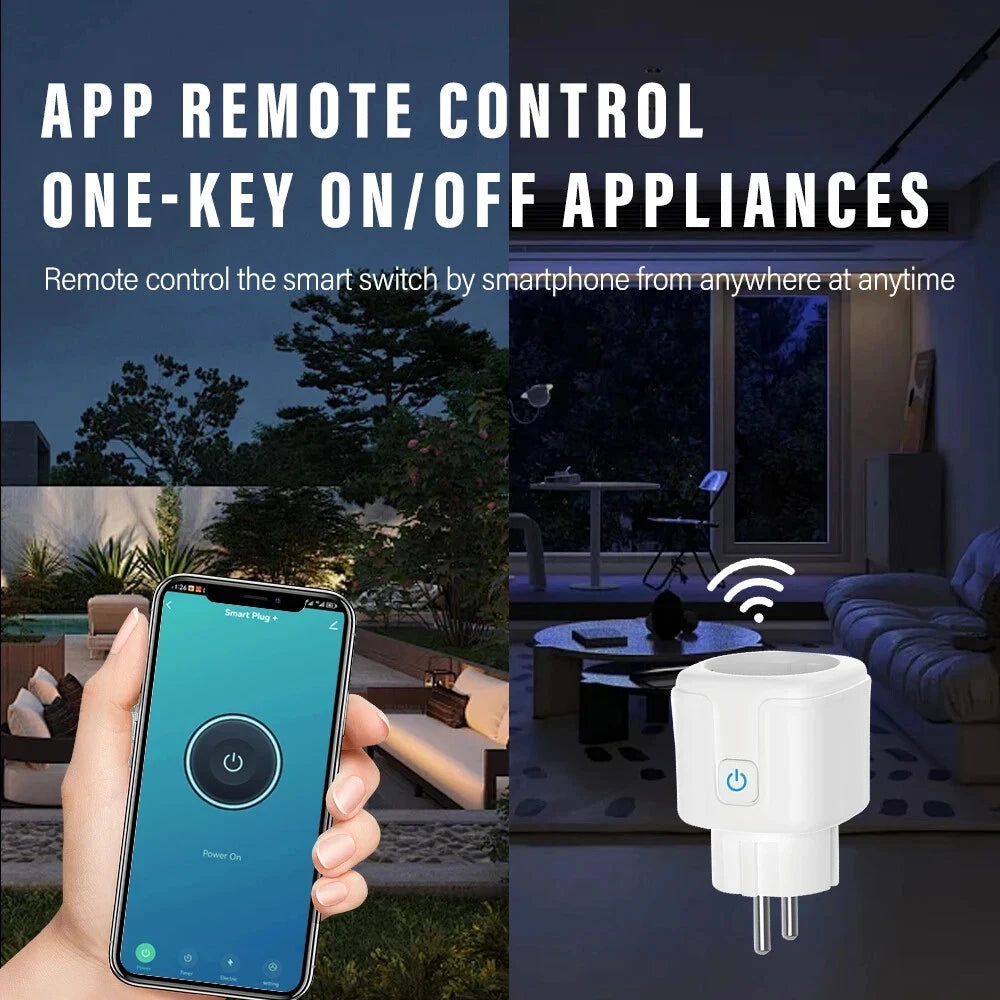 Zigbee or WiFi Smart Plug 16A/20A EU Smart Socket With Power Monitoring Timing Function Voice Control Via Tuya Alexa Google Home