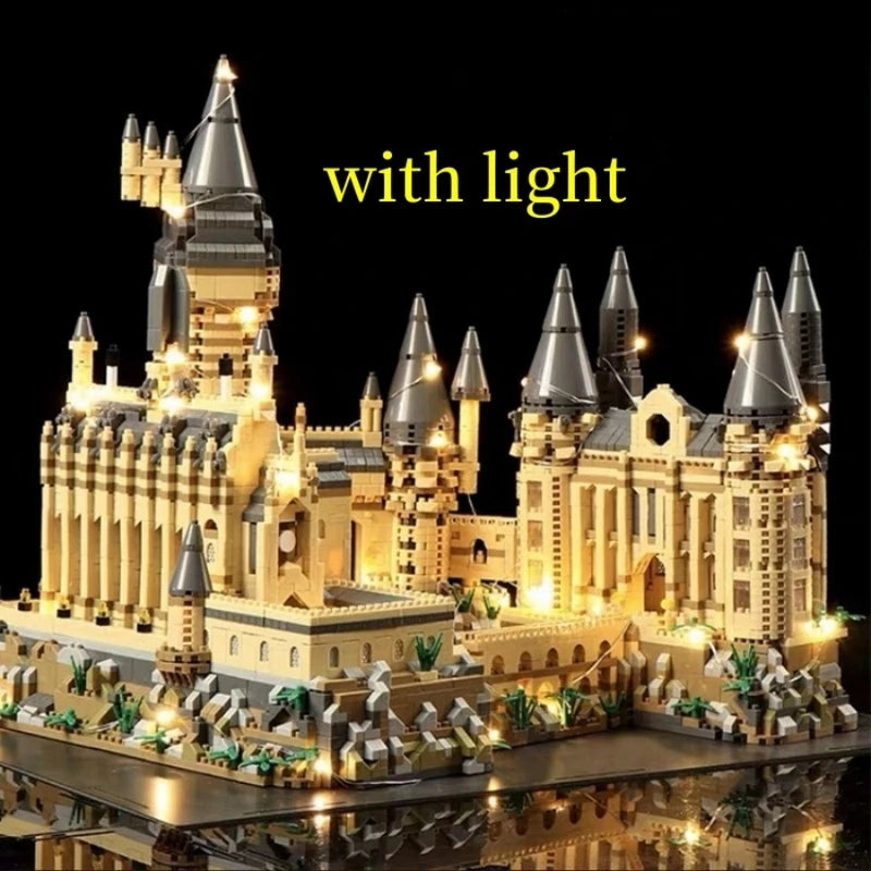New Magic Castle Micro Building  Blocks Light Up Street View Architecture Creative MOC Model Kit  Kids Christmas Birthday Gifts
