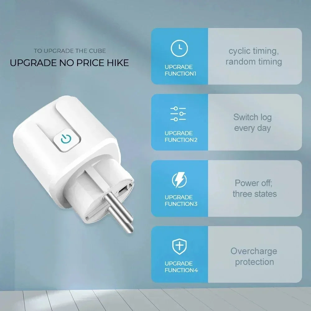 Zigbee or WiFi Smart Plug 16A/20A EU Smart Socket With Power Monitoring Timing Function Voice Control Via Tuya Alexa Google Home