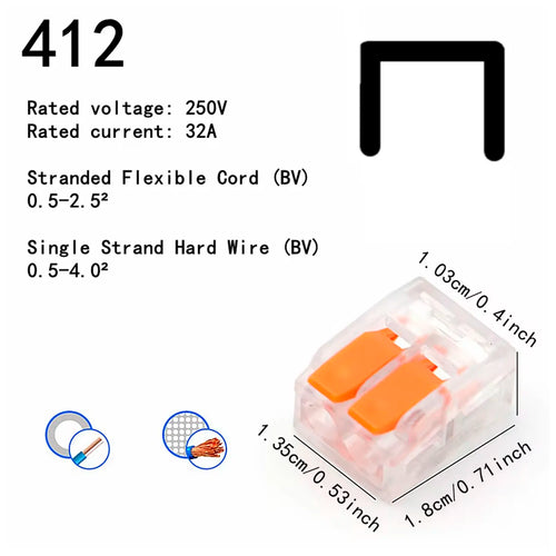 10-75 Pcs Orange Universal Type Quick Plug-in Terminals,Electrical Equipment Connectors,Wire Connector Terminals,250V/32A