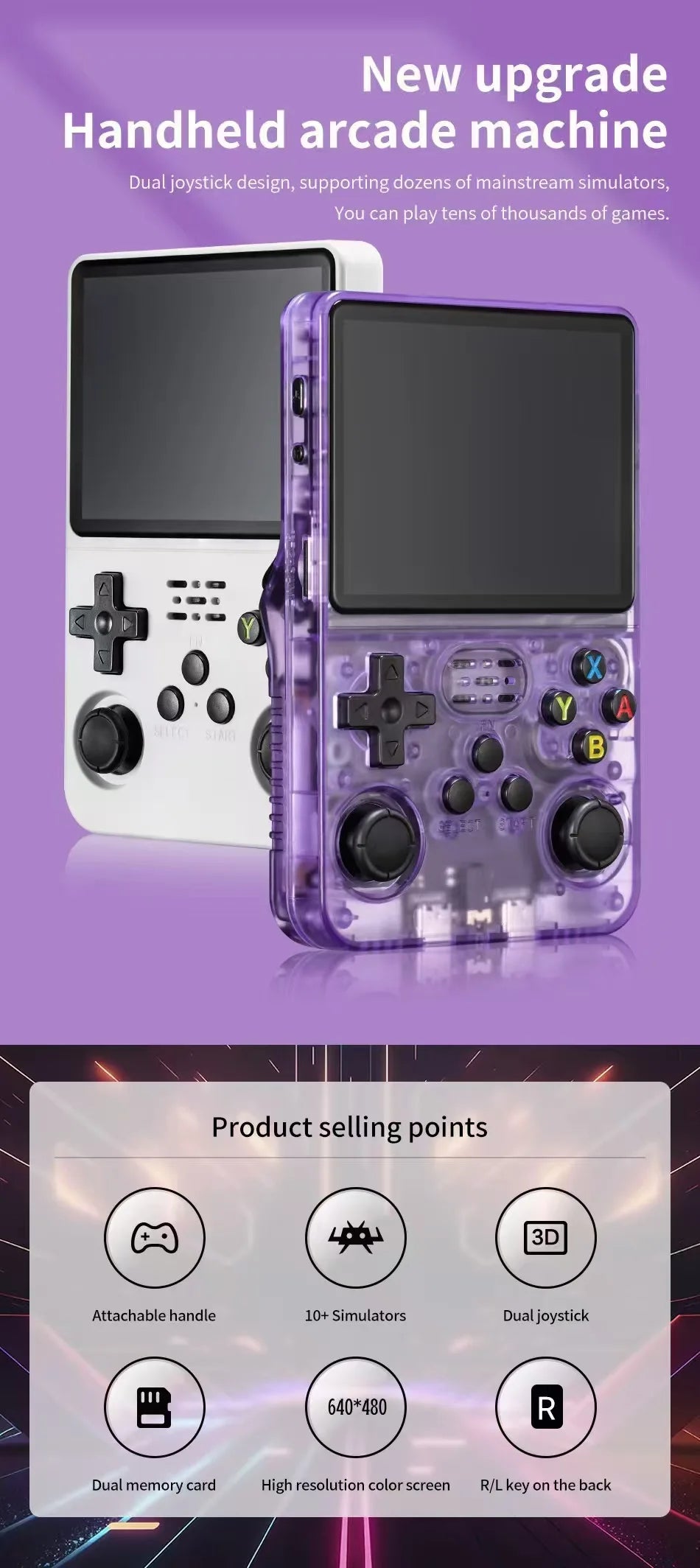 R36S Retro Handheld Video Game Console Linux System 3.5 Inch IPS Screen Portable Pocket Video Player R35S 128GB Games