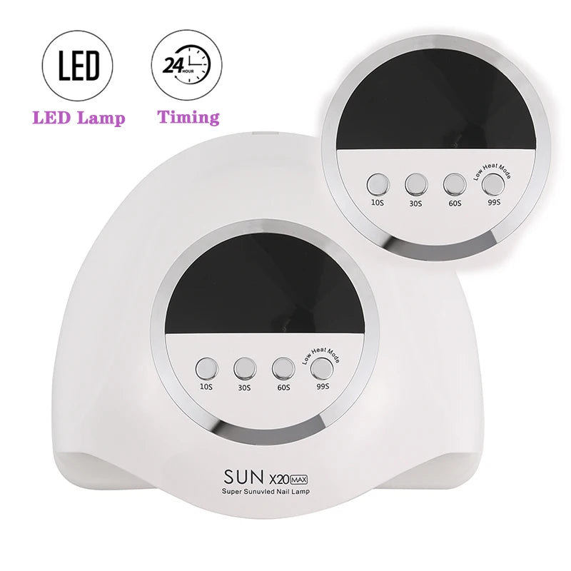 SUN X20MAX Nail Dryer Machine 72 LEDs UV LED Lamp for Nails Gel Polish Curing Manicure Lamp 10/30/60/99s Timer LCD Display