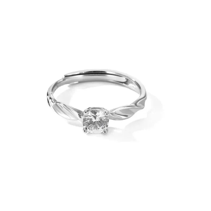 Fashion Contracted Design Women's Ring with Brilliant White Cubic Zirconia Wedding Party Daily Wearable Statement Jewelry Gifts