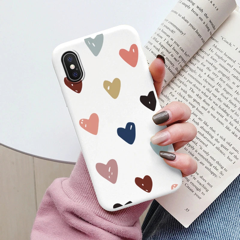 Flowers Funda For iphone X XS MAX XR Capa iphoneX XSMAX Phone Case Soft Silicone Cute Cat Bear Back Cover For iphoneXR Bumper