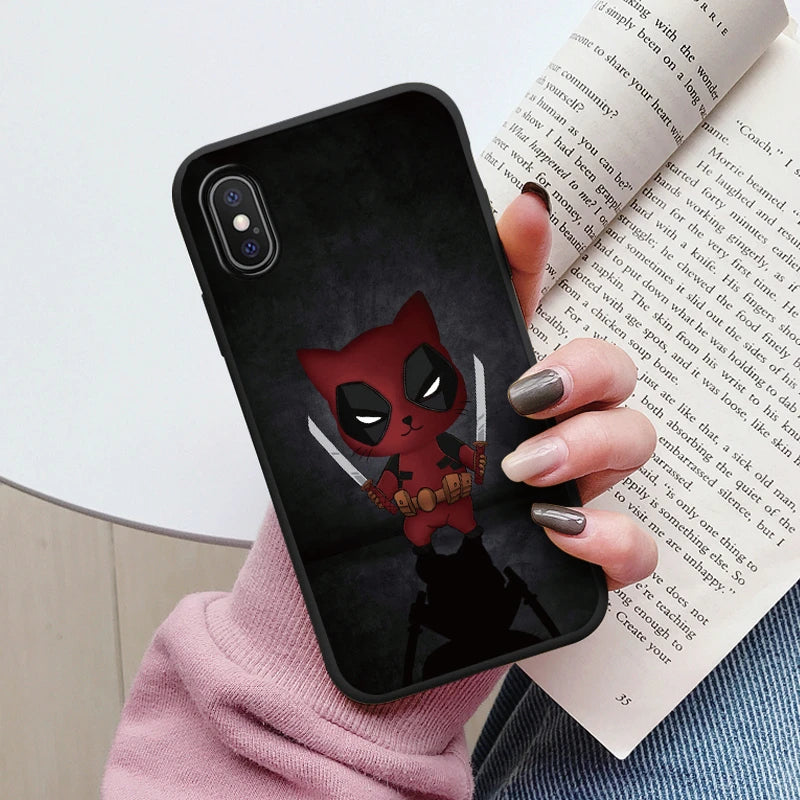 Flowers Funda For iphone X XS MAX XR Capa iphoneX XSMAX Phone Case Soft Silicone Cute Cat Bear Back Cover For iphoneXR Bumper