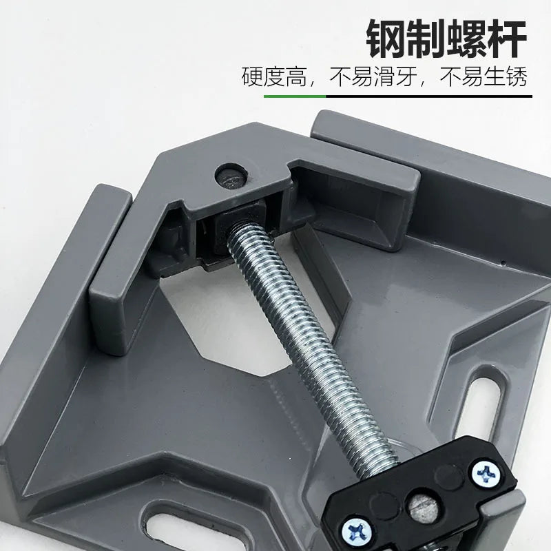 Aluminum Alloy 90 Degree Right Angle Clamp, Single Handle Adjustable Swing Jaw Woodworking Corner Clamp for Welding, Framing, Ca
