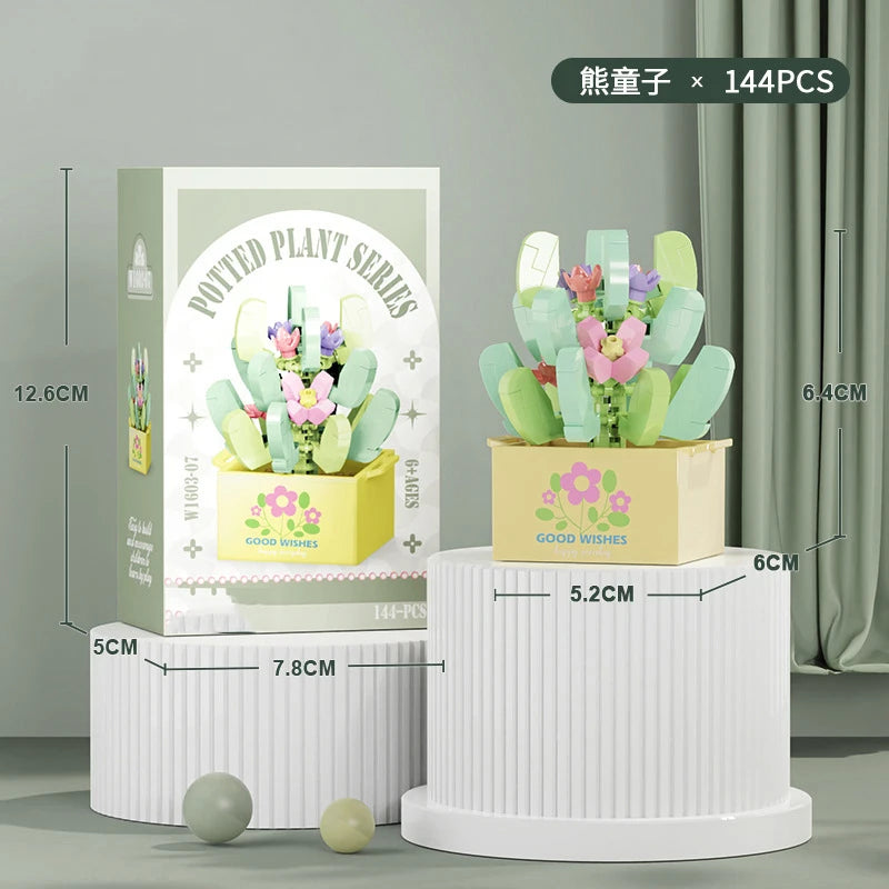 Bouquet Flower Mini Diy Building Block Toys for Children Bricks Blocks for Adults Constructor Micro Bricks Construction Set Gift