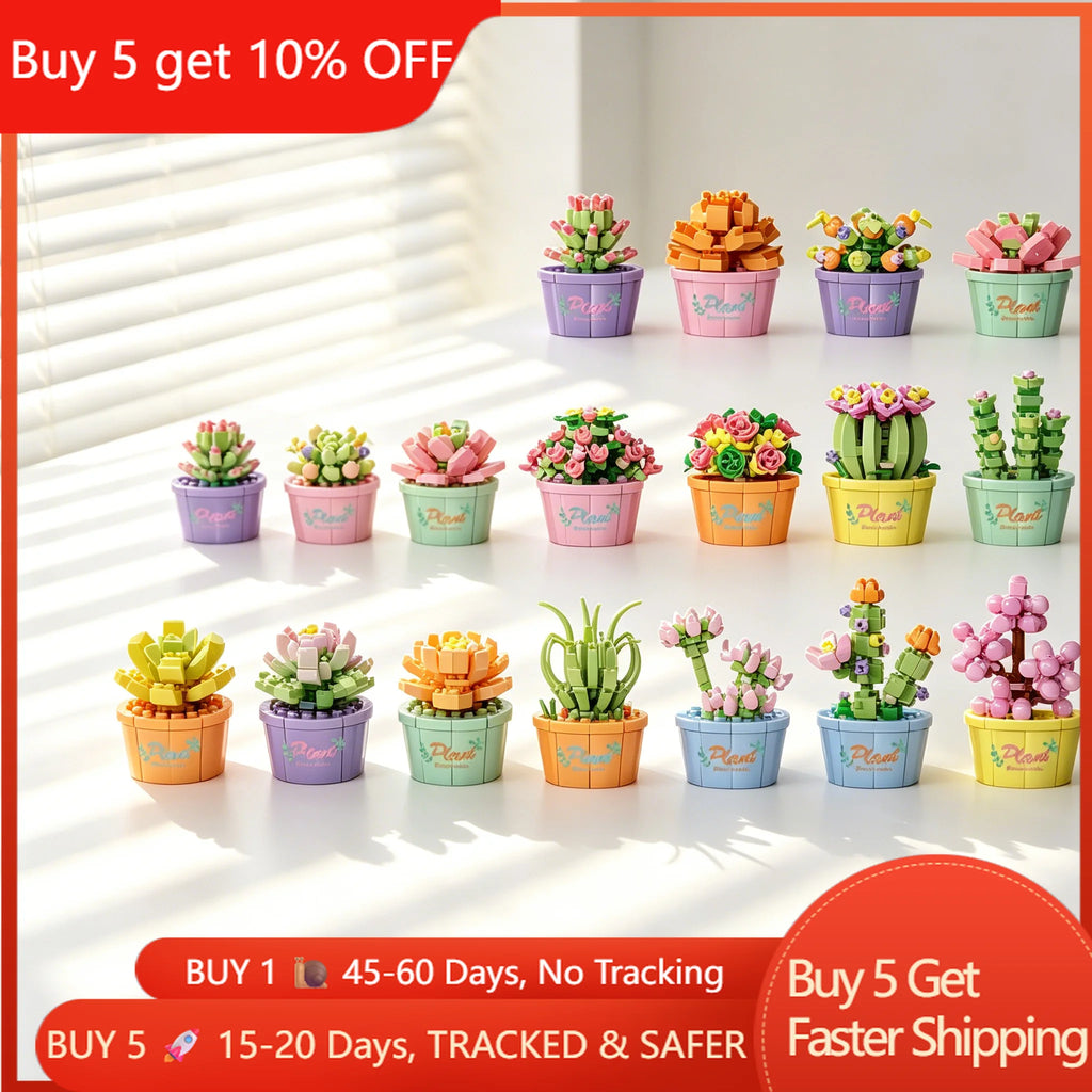 Bouquet Flower Mini Diy Building Block Toys for Children Bricks Blocks for Adults Constructor Micro Bricks Construction Set Gift