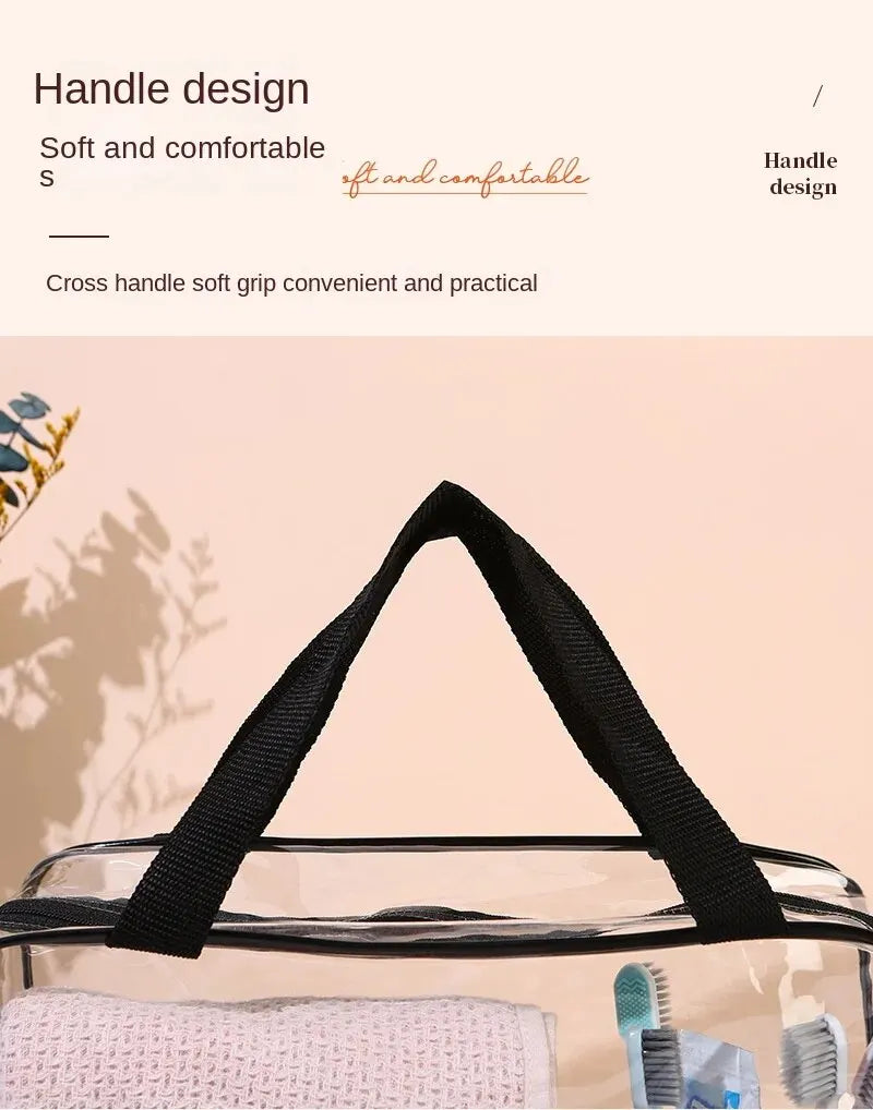 1/3Pcs Set Transparent Toiletry Bags Large Capacity Bag Travel Organizer Storage Pouch Makeup Cosmetics Bag Multifunction
