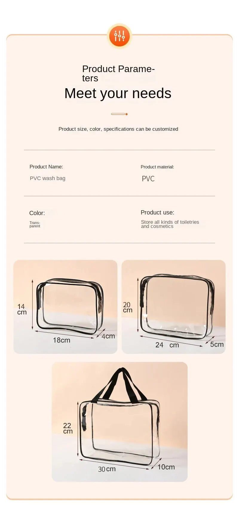 1/3Pcs Set Transparent Toiletry Bags Large Capacity Bag Travel Organizer Storage Pouch Makeup Cosmetics Bag Multifunction