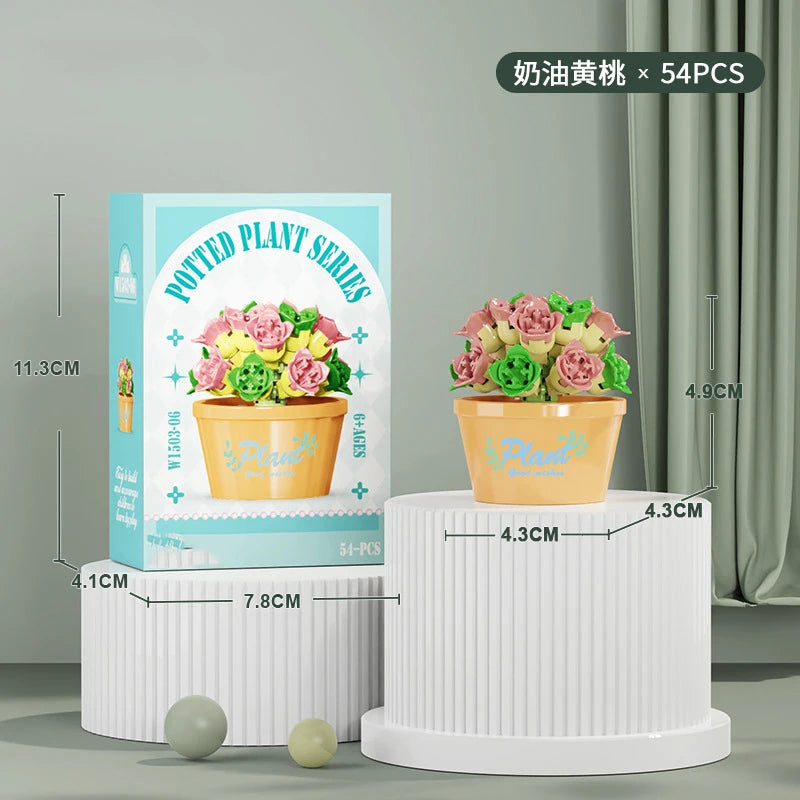 Bouquet Flower Mini Diy Building Block Toys for Children Bricks Blocks for Adults Constructor Micro Bricks Construction Set Gift