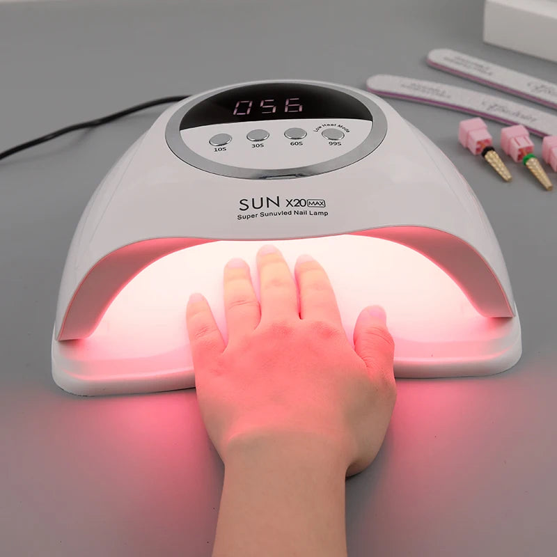 SUN X20MAX Nail Dryer Machine 72 LEDs UV LED Lamp for Nails Gel Polish Curing Manicure Lamp 10/30/60/99s Timer LCD Display