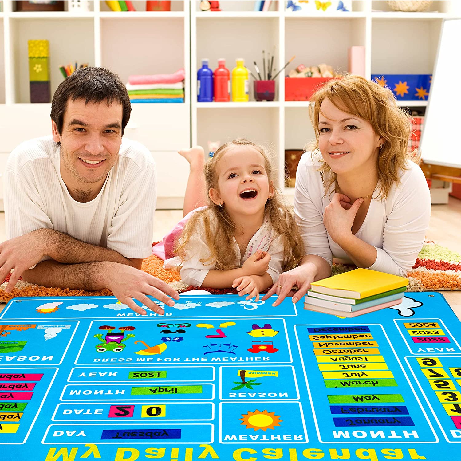 DAILY CALENDAR FELT KIT With 65 Pieces, for Kids