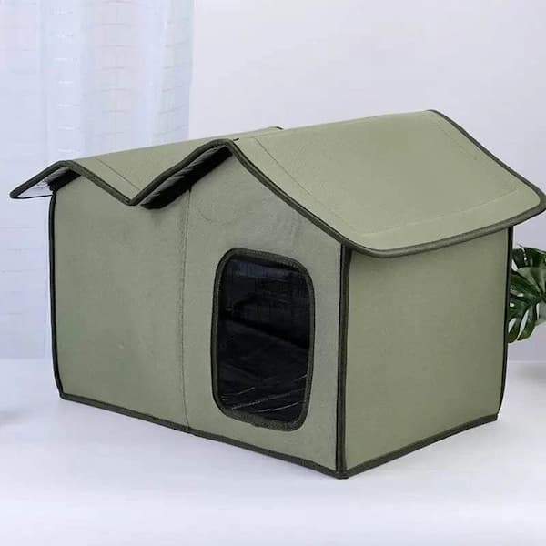 Outdoor Cat House Waterproof & Insulated – Warm Winter Shelter for Feral Cats & Small Dogs (Foldable Pet House)