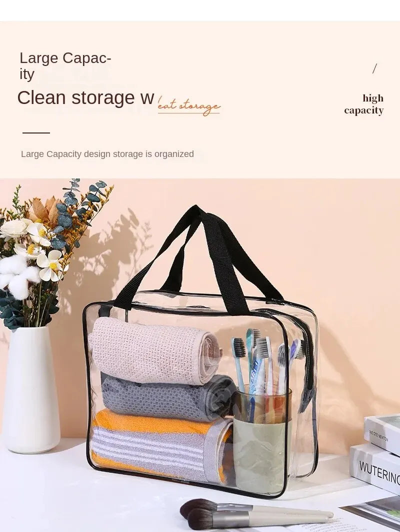 1/3Pcs Set Transparent Toiletry Bags Large Capacity Bag Travel Organizer Storage Pouch Makeup Cosmetics Bag Multifunction