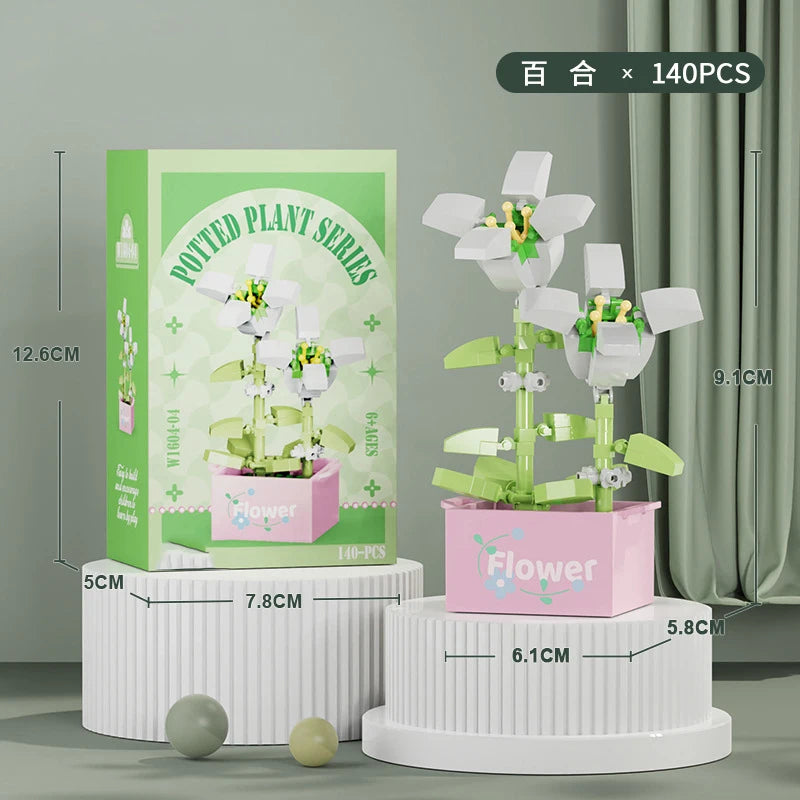 Bouquet Flower Mini Diy Building Block Toys for Children Bricks Blocks for Adults Constructor Micro Bricks Construction Set Gift
