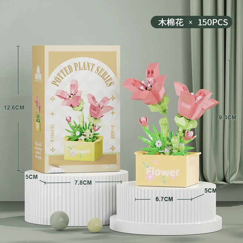 Bouquet Flower Mini Diy Building Block Toys for Children Bricks Blocks for Adults Constructor Micro Bricks Construction Set Gift