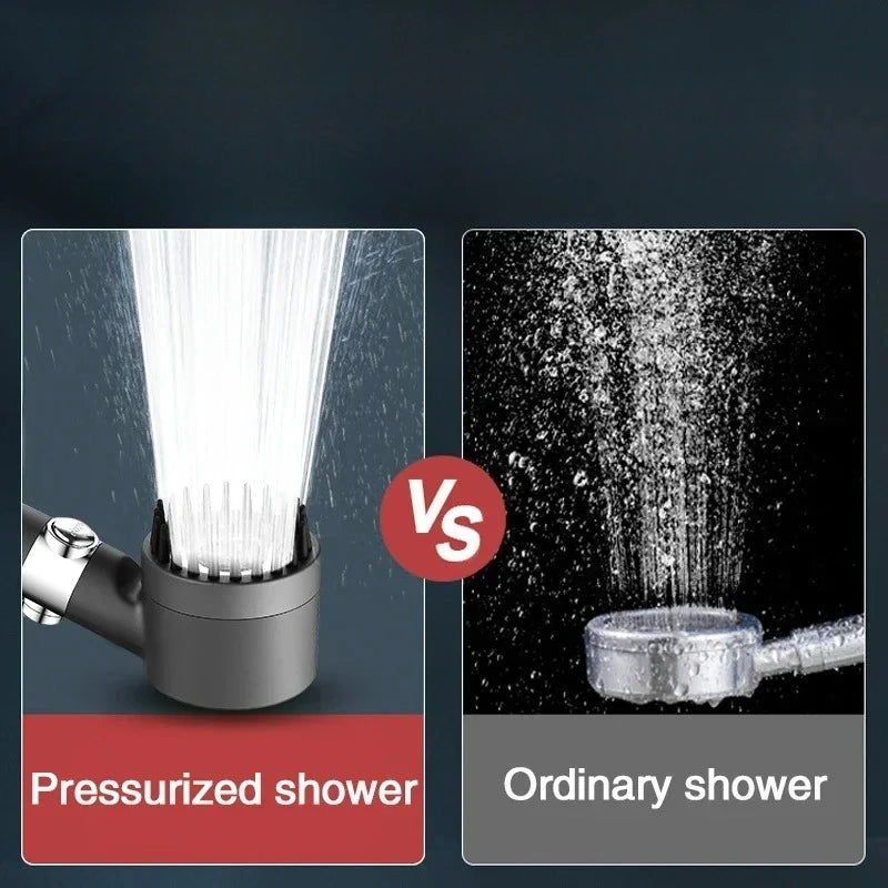 3-Mode Adjustable High Pressurized Filter Shower Head with Massage Brush Rain Faucet - Bathroom Shower Accessories