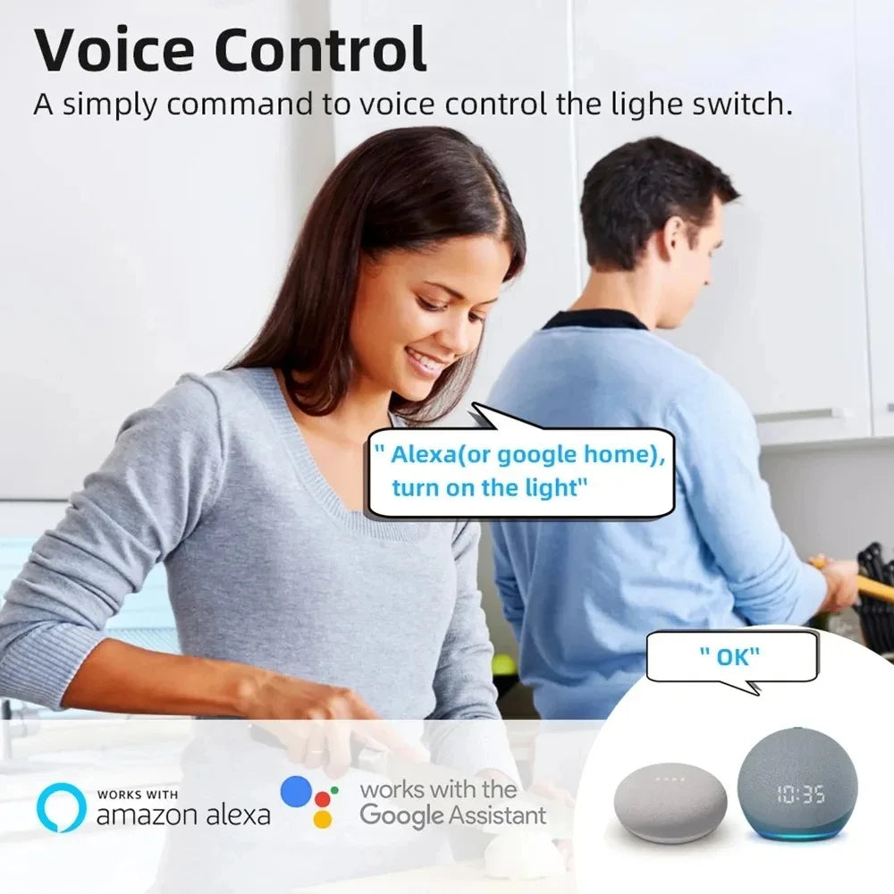 16A Tuya WiFi Smart Switch Module Mini Breaker 2-way Control Smart Life App Voice Control Work With Alexa Google Alice