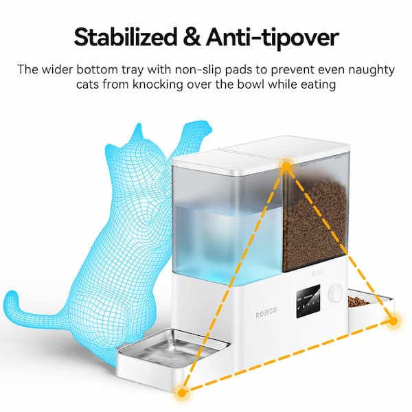 ROJECO 2-in-1 WiFi Automatic Pet Feeder & Water Fountain (5L Food + 3.5L Water) – App Remote Control