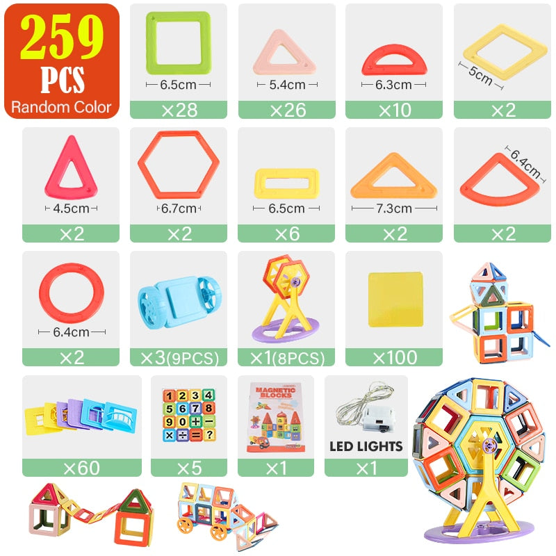 Magnetic Construction Kit with up to 377 pieces