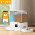 ROJECO 2-in-1 WiFi Automatic Pet Feeder & Water Fountain (5L Food + 3.5L Water) – App Remote Control