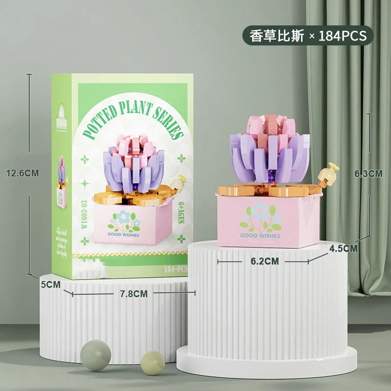 Bouquet Flower Mini Diy Building Block Toys for Children Bricks Blocks for Adults Constructor Micro Bricks Construction Set Gift