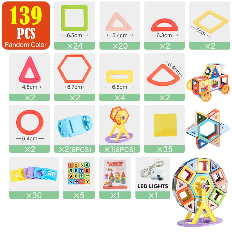 Magnetic Construction Kit with up to 377 pieces