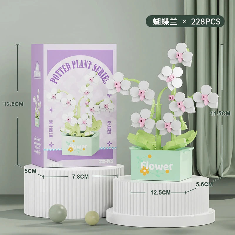Bouquet Flower Mini Diy Building Block Toys for Children Bricks Blocks for Adults Constructor Micro Bricks Construction Set Gift