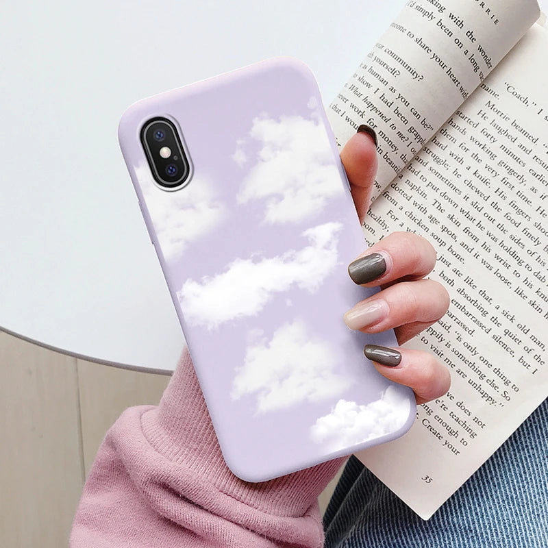 Flowers Funda For iphone X XS MAX XR Capa iphoneX XSMAX Phone Case Soft Silicone Cute Cat Bear Back Cover For iphoneXR Bumper