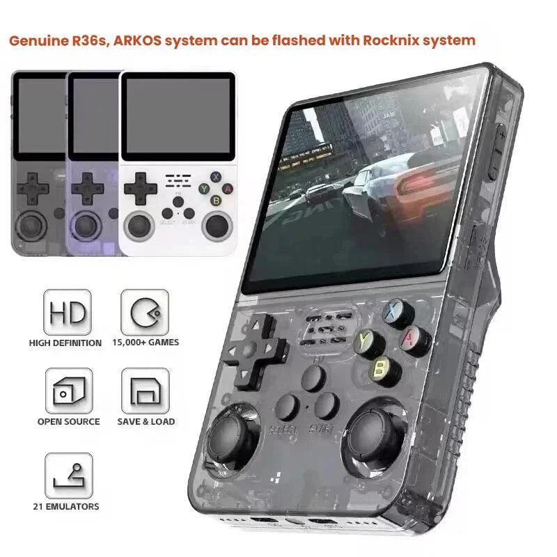 R36S Retro Handheld Video Game Console Linux System 3.5 Inch IPS Screen Portable Pocket Video Player R35S 128GB Games