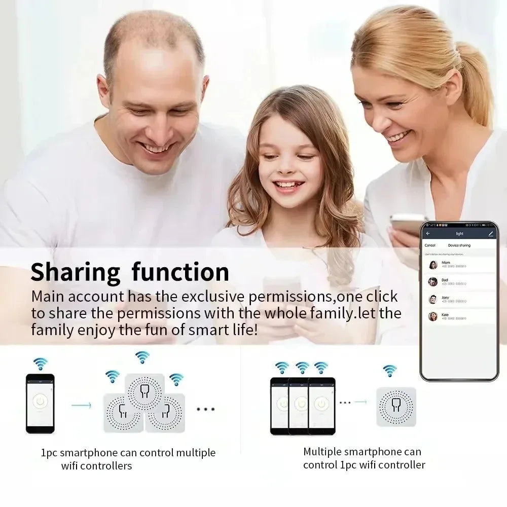 16A Tuya WiFi Smart Switch Module Mini Breaker 2-way Control Smart Life App Voice Control Work With Alexa Google Alice