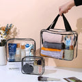 1/3Pcs Set Transparent Toiletry Bags Large Capacity Bag Travel Organizer Storage Pouch Makeup Cosmetics Bag Multifunction