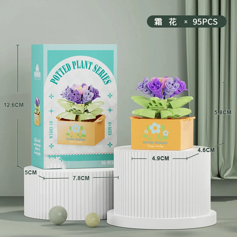 Bouquet Flower Mini Diy Building Block Toys for Children Bricks Blocks for Adults Constructor Micro Bricks Construction Set Gift