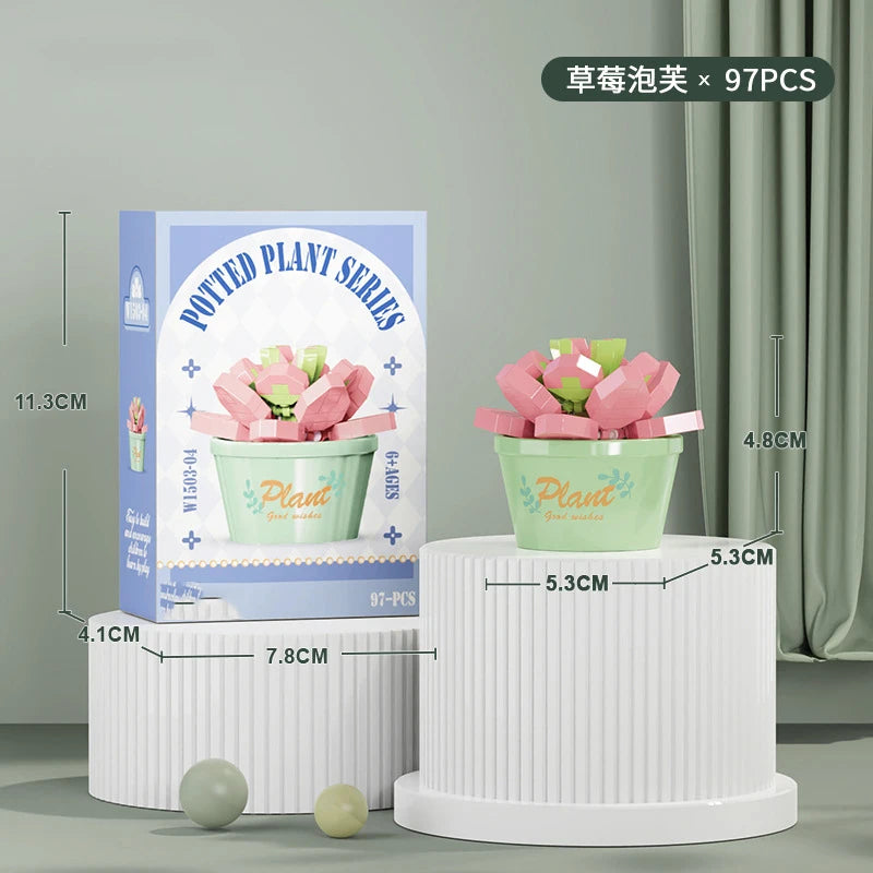 Bouquet Flower Mini Diy Building Block Toys for Children Bricks Blocks for Adults Constructor Micro Bricks Construction Set Gift