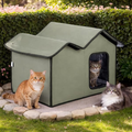 Outdoor Cat House Waterproof & Insulated – Warm Winter Shelter for Feral Cats & Small Dogs (Foldable Pet House)